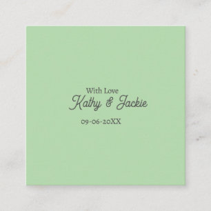Carte De Visite Carré Avec amour ajouter nom du couple mariage simple mi