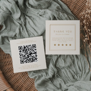 Carte De Visite Carré AVERY Code QR Or Rose Vintage Laissez un commentai