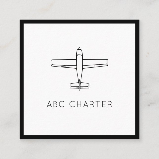 Carte De Visite Carré Avion Aviation (Devant)