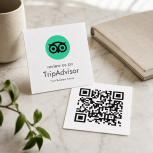 Carte De Visite Carré Avis Tripadvisor Business Review QR Code