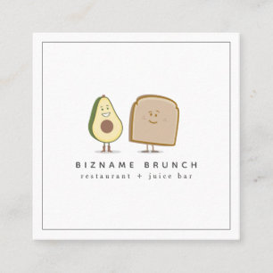 Carte De Visite Carré Avocado + Toast Brunch Restaurant Chef Carré