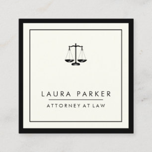 Carte De Visite Carré Avocat De Droit Simple Professionnel Élégant
