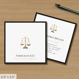 Carte De Visite Carré Avocat Droit Juriste Légal de Luxe