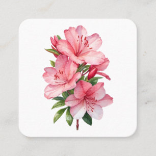 Carte De Visite Carré Azalea peinture aquarelle