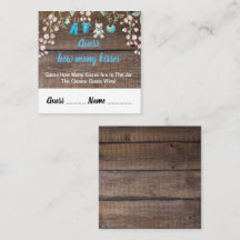 Baby shower Rustique Devine Combien De Baisers Car