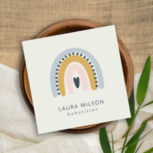 CARTE DE VISITE CARRÉ BABYSITTER BABYSITTER DE BLUSH OCHRE NAVY SCANDI H