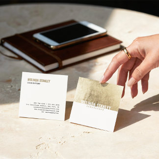 Carte De Visite Carré Bac de couleur blanc chic minimaliste