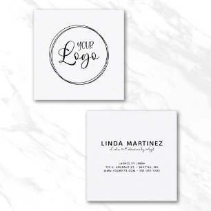 Carte De Visite Carré Bagues décoratives pour votre logo d'entreprise