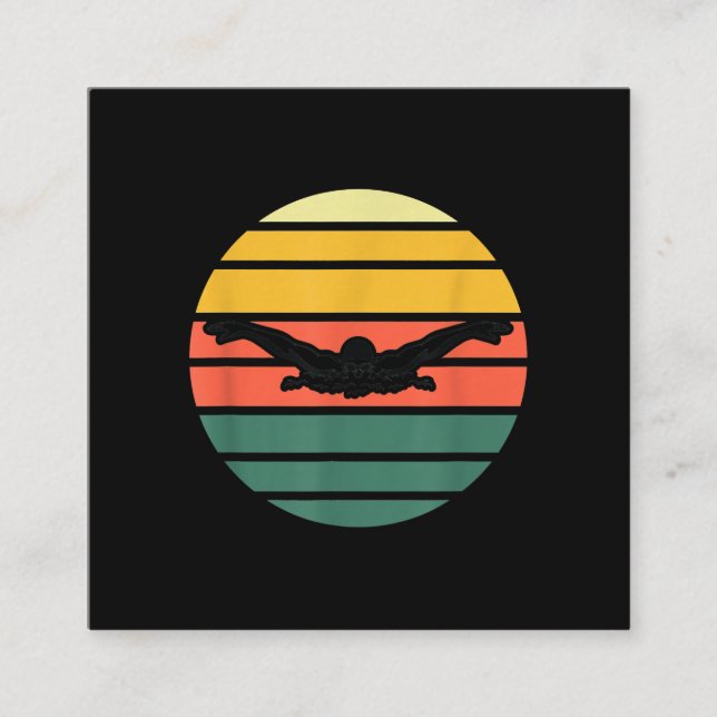 Carte De Visite Carré Baignade à papillon Baignade (Devant)