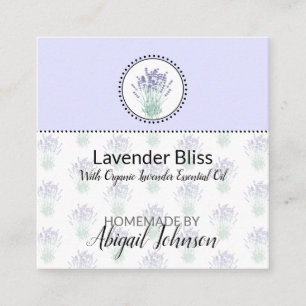 Carte De Visite Carré Bain et lavande de corps faits maison Balise de su