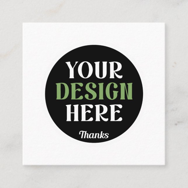 Carte De Visite Carré baiser personnalisé, unique, élégant et minimalist (Devant)