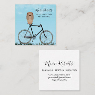 Carte De Visite Carré Balade de chien, Assis pour animaux de compagnie,