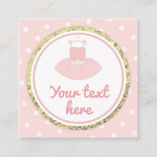Carte De Visite Carré Balise Favoriser le Baby shower Tutu