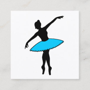 Carte De Visite Carré Ballerina Ballet Pointe Blue Tutu Professeur de da