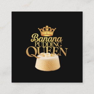 Carte De Visite Carré Banana Pudding Queen Design ultime pour dessert