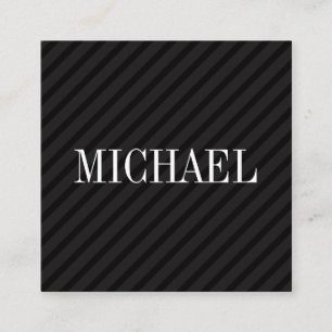 Carte De Visite Carré Bandes noires minimalistes avec police Serif