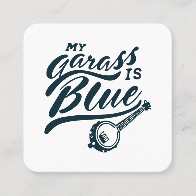 Carte De Visite Carré Banjo Mon verre est bleu (Devant)