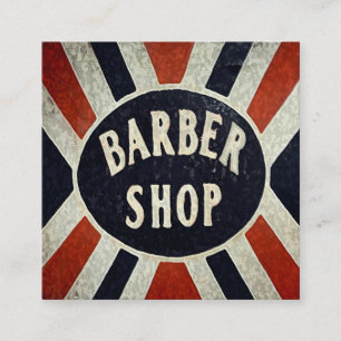 Carte De Visite Carré Barbershop Sign Carré Personnaliser