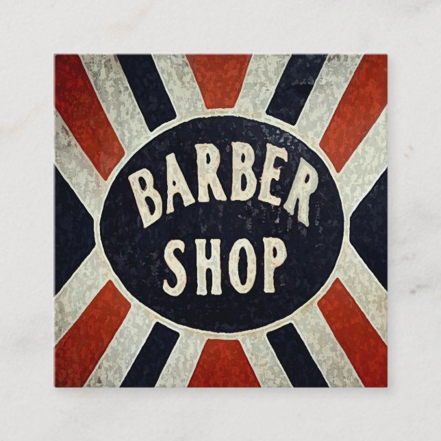 Carte De Visite Carré Barbershop Sign Carré Personnaliser (Devant)