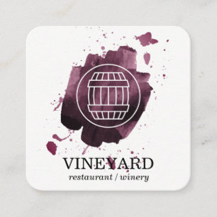 Carte De Visite Carré Barre à vin   Artistique brossé   Vignoble