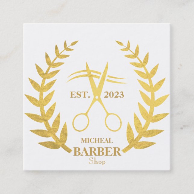 Carte De Visite Carré Barre de ciseaux simples (Devant)