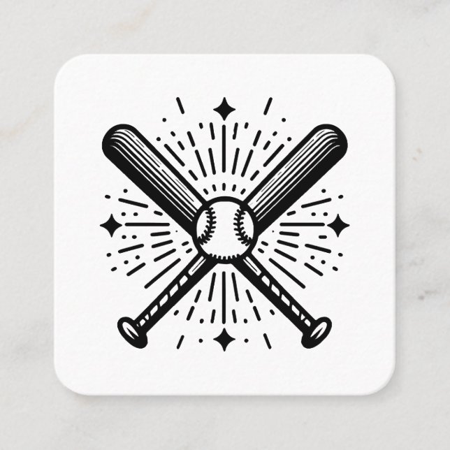 Carte De Visite Carré baseball vintage (Devant)