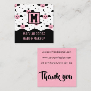 Carte De Visite Carré BATS citrouilles HALLOWEEN