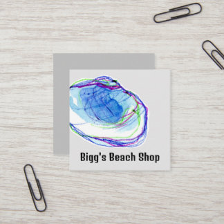 Carte De Visite Carré Beach Shell Ocean Seaside Boutique cadeaux