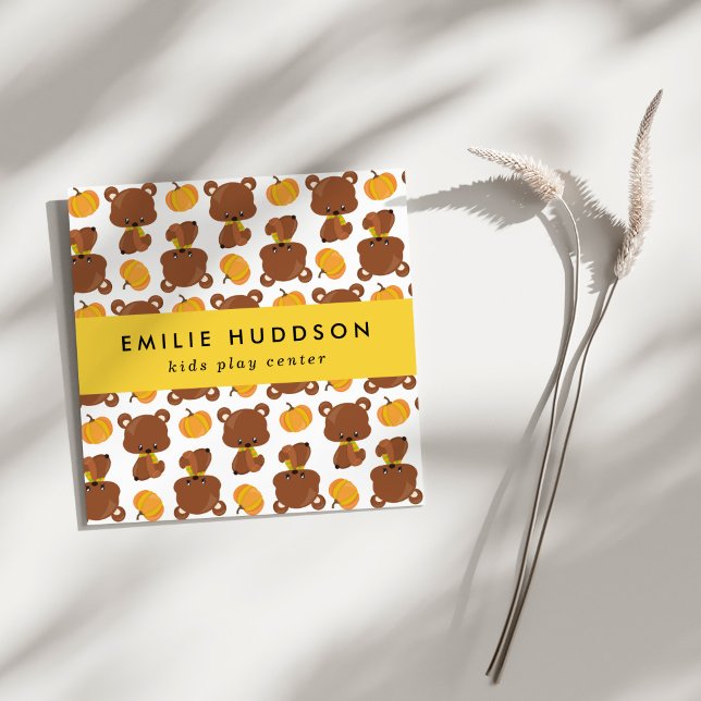 Carte De Visite Carré Bears, Centre de jeux pour enfants, Centre d'activ (Créateur téléchargé)