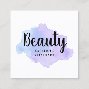 Carte De Visite Carré Beauté pourpre et bleue moderne élégante