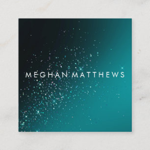 Carte De Visite Carré Beauté turquoise Sparkles