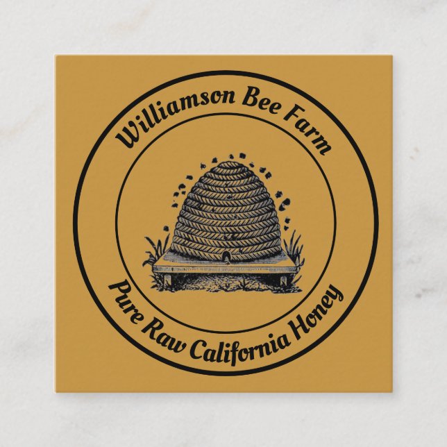 Carte De Visite Carré BeeKeeper Honey Apairist conception de la ruche Vi (Devant)