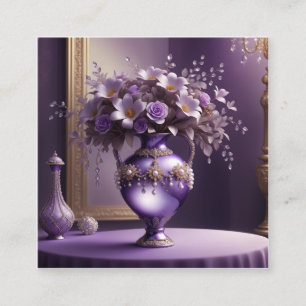 Carte De Visite Carré Belle élégante décoration de vase rond violet clai