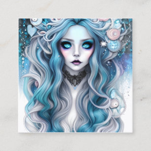 Carte De Visite Carré Belle Sorcière d'hiver Graphic Beau Steampunk