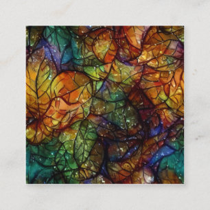 Carte De Visite Carré Belles feuilles d'automne de l'art lunaire