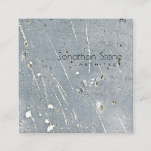 Carte De Visite Carré Béton gris et blanc professionnel minimal moderne