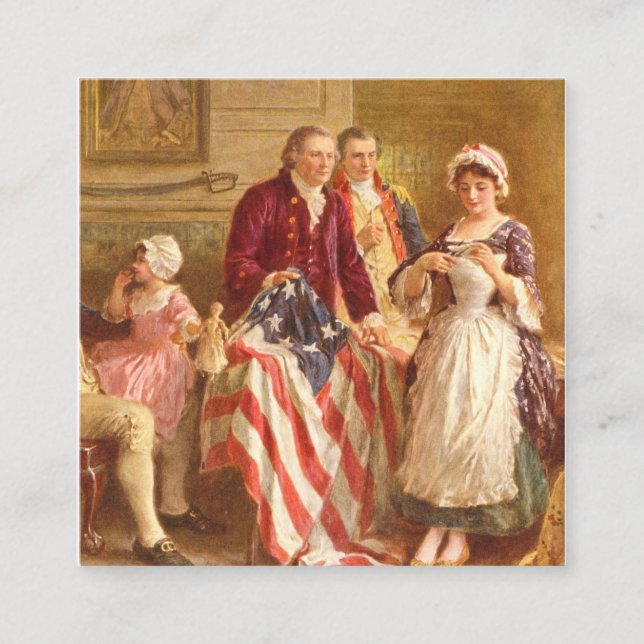 Carte De Visite Carré Betsy Ross USA 1777 Par Jean Leon Gerome Ferris (Devant)