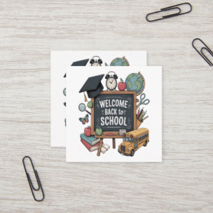 Carte De Visite Carré Bienvenue au retour à l'école