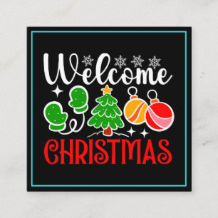Carte De Visite Carré Bienvenue Noël