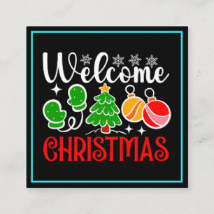 Carte De Visite Carré Bienvenue Noël