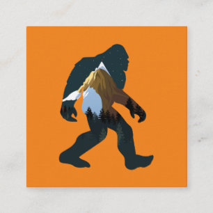 Carte De Visite Carré Bigfoot de la forêt nocturne