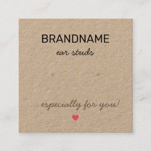 Carte De Visite Carré Bijoux artisanal Coeur minuscule Porte-oreilles ru