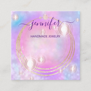 Carte De Visite Carré Bijoux artisanal Logo personnalisé Moderne Futuri