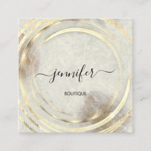 Carte De Visite Carré Bio de beauté Bio Shop Gold QR Code Logo