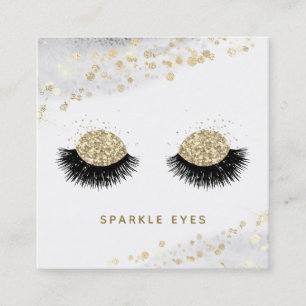 Carte De Visite Carré *~* Black Gold Grey Eyes Lashes Glam Luxe