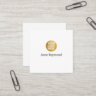 Carte de visite carré blanc avec logo