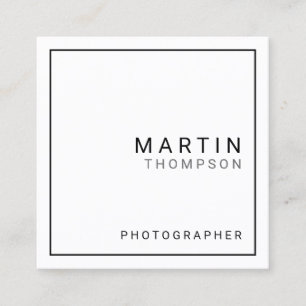 Carte De Visite Carré Blanc minimaliste professionnel