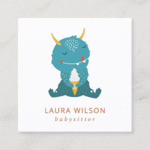 CARTE DE VISITE CARRÉ BLEUE OCHRE CUIT SANDI PETIT MOSTER ICECREAM NANNY