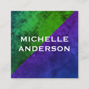 Carte De Visite Carré Blocs couleur violet vert moderne