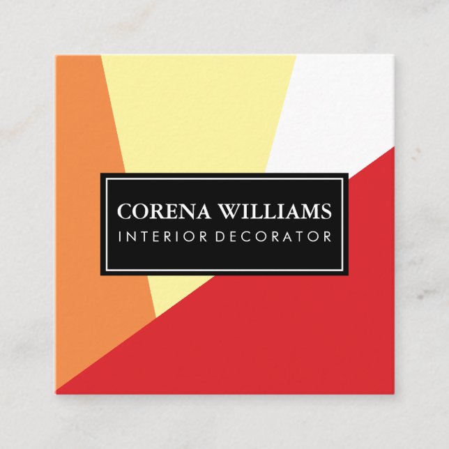 Carte De Visite Carré Blocs de couleurs chatoyantes géométriques et élég (Devant)